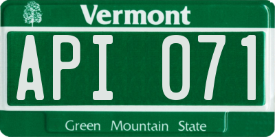 VT license plate API071