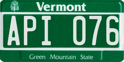 VT license plate API076