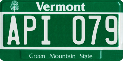 VT license plate API079