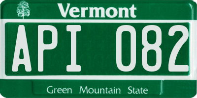 VT license plate API082