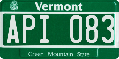 VT license plate API083