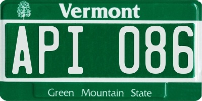VT license plate API086