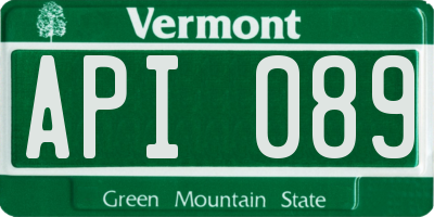 VT license plate API089