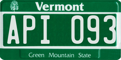 VT license plate API093