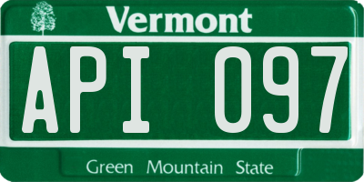 VT license plate API097
