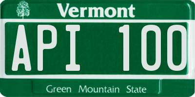 VT license plate API100