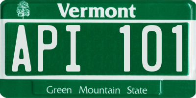 VT license plate API101