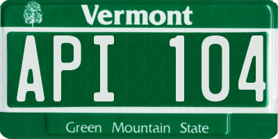 VT license plate API104