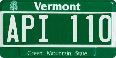 VT license plate API110