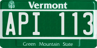 VT license plate API113