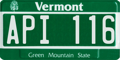 VT license plate API116