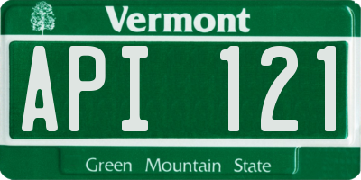 VT license plate API121