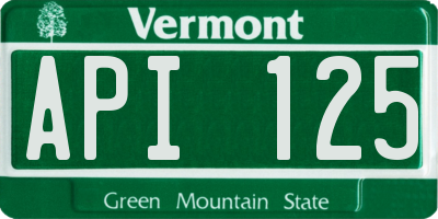 VT license plate API125