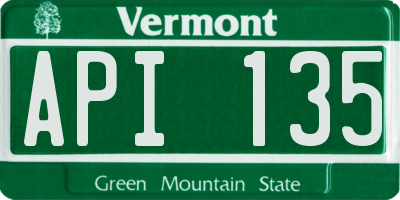VT license plate API135