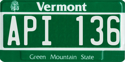 VT license plate API136