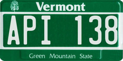 VT license plate API138