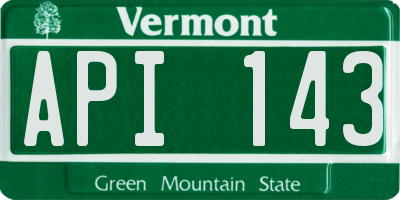 VT license plate API143