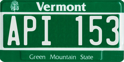 VT license plate API153