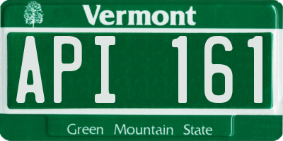 VT license plate API161