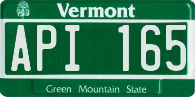 VT license plate API165