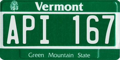 VT license plate API167