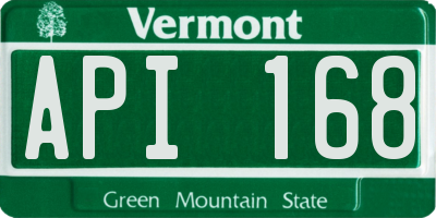 VT license plate API168