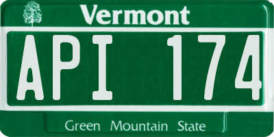 VT license plate API174