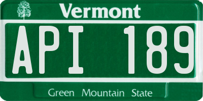 VT license plate API189