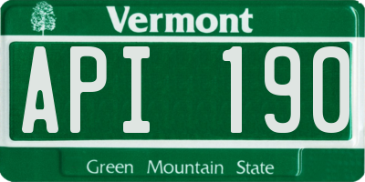 VT license plate API190