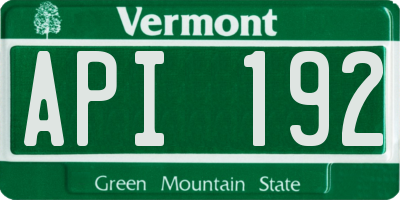 VT license plate API192