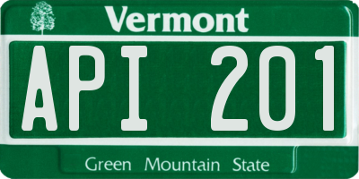 VT license plate API201