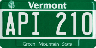 VT license plate API210