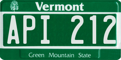 VT license plate API212