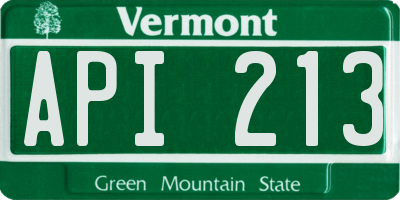VT license plate API213