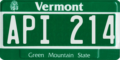 VT license plate API214