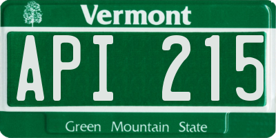 VT license plate API215