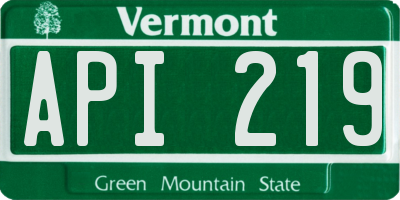VT license plate API219