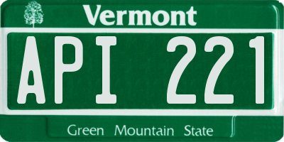 VT license plate API221