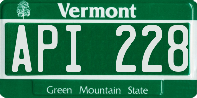 VT license plate API228