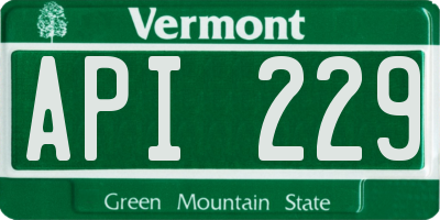 VT license plate API229
