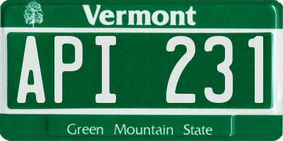 VT license plate API231
