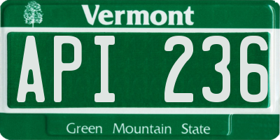 VT license plate API236