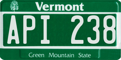 VT license plate API238