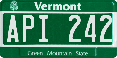 VT license plate API242
