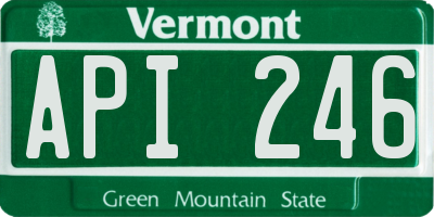 VT license plate API246