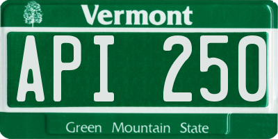 VT license plate API250