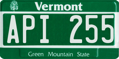 VT license plate API255
