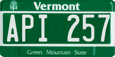 VT license plate API257