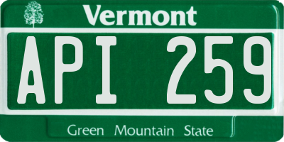 VT license plate API259
