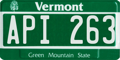 VT license plate API263